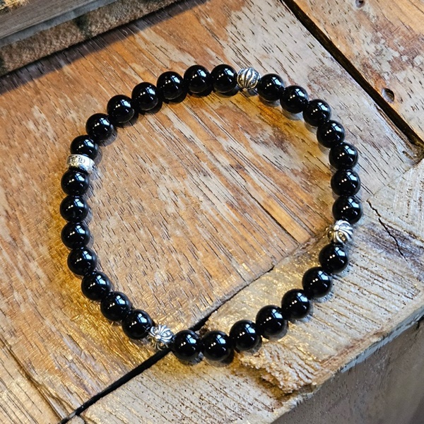 Chrome Hearts 크롬하츠 6MM 토르말린 비즈 팔찌 (쥬얼리버전)