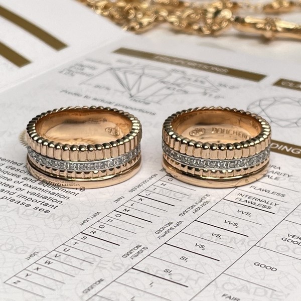 BOUCHERON 부쉐론 콰트로 레디언트 핑크에디션 스몰 반지 (모이사나이트셋팅)